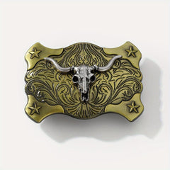 Vintage Western Bull Head Belt Buckle for Women & Men