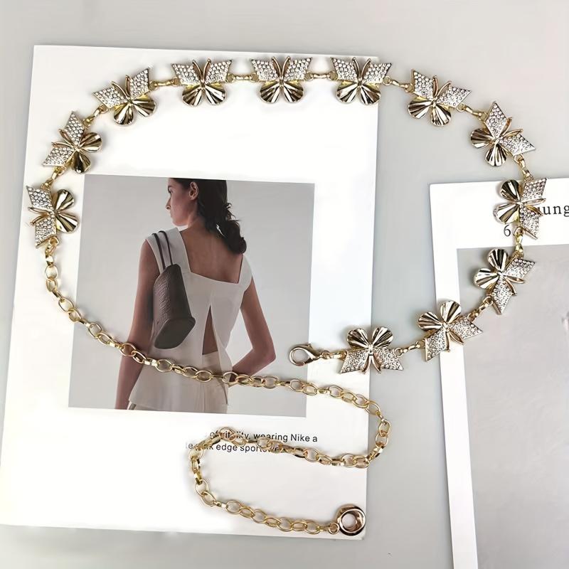 Y2K Butterfly Metal Waist Chain Belly Chain for Women