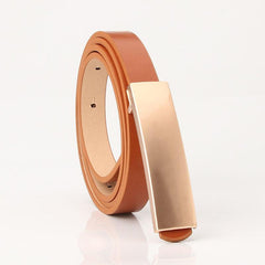 Metal Buckle Thin Belt Unisex Casual Waistband Stylish Jeans Belt