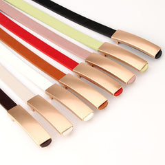 Metal Buckle Thin Belt Unisex Casual Waistband Stylish Jeans Belt