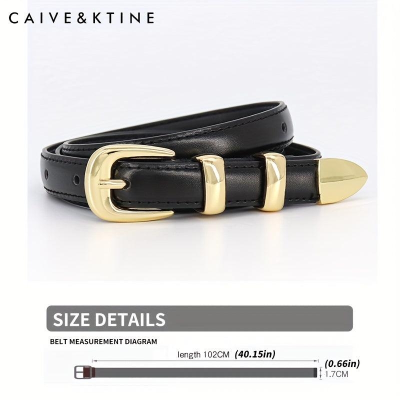 Women's Oval Pin Buckle Belt Casual Thin Leather Belt Solid Jeans Pants Belt