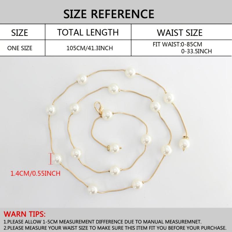 Pearl Belt Thin Waistband Chain Belt For Party Dress & Wedding Dresses