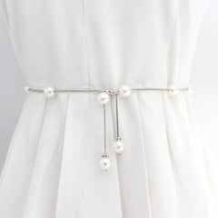 Pearl Belt Thin Waistband Chain Belt For Party Dress & Wedding Dresses