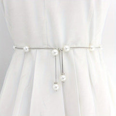 Pearl Belt Thin Waistband Chain Belt For Party Dress & Wedding Dresses