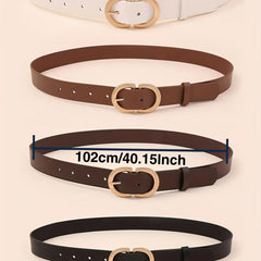 Double D Buckle Belt Classic Solid Casual Jeans Pants Belt For Women