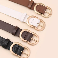 Double D Buckle Belt Classic Solid Casual Jeans Pants Belt For Women