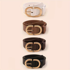 Double D Buckle Belt Classic Solid Casual Jeans Pants Belt For Women