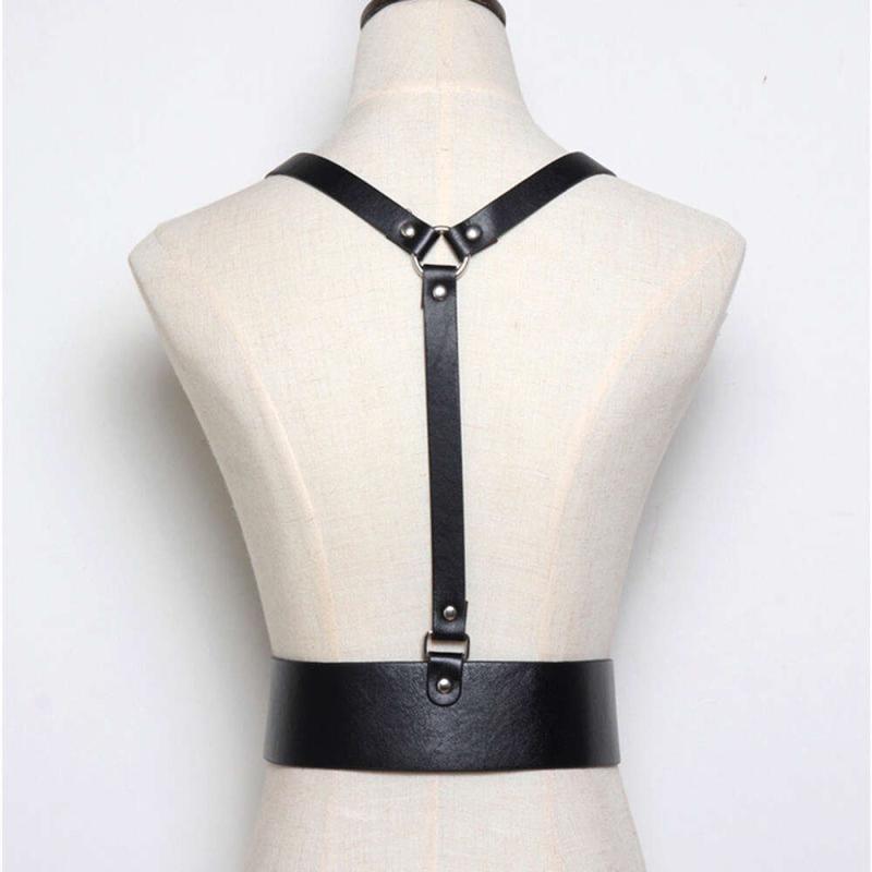 PU Leather Rivet Harness Belt Y2K Waistband Adjustable Gothic Suspenders