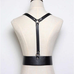 PU Leather Rivet Harness Belt Y2K Waistband Adjustable Gothic Suspenders