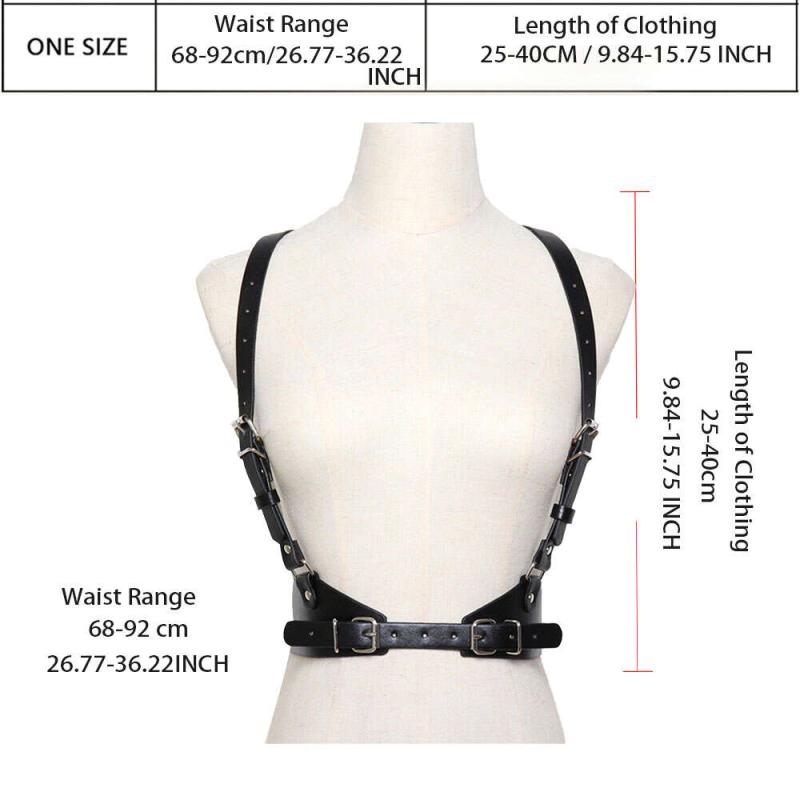 PU Leather Rivet Harness Belt Y2K Waistband Adjustable Gothic Suspenders