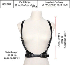 PU Leather Rivet Harness Belt Y2K Waistband Adjustable Gothic Suspenders