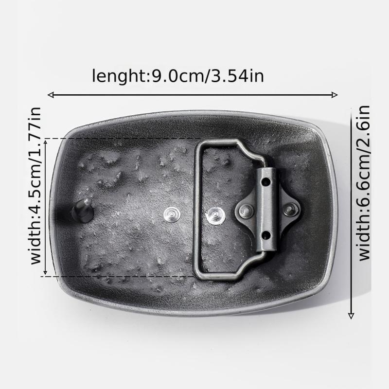 Rectangular Horn Bull Belt Buckle Engraved Vintage Cowboy Buckle
