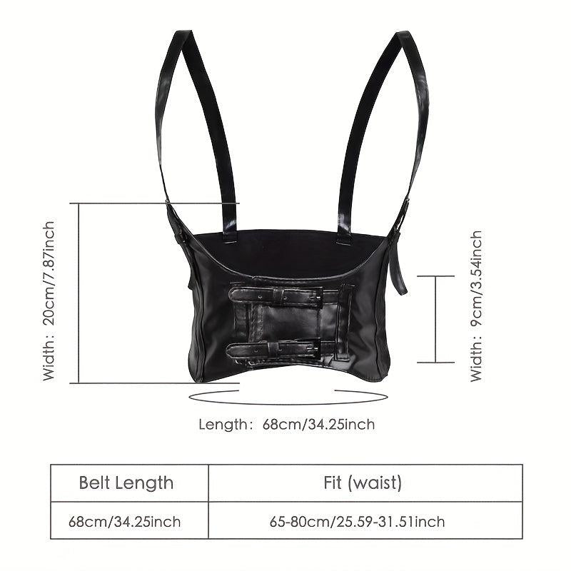 Y2K PU Leather Harness Belt Punk Waist Belt Corset for Women