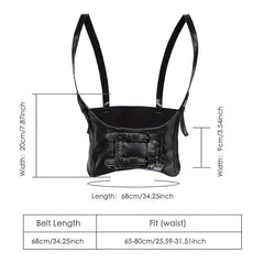 Y2K PU Leather Harness Belt Punk Waist Belt Corset for Women