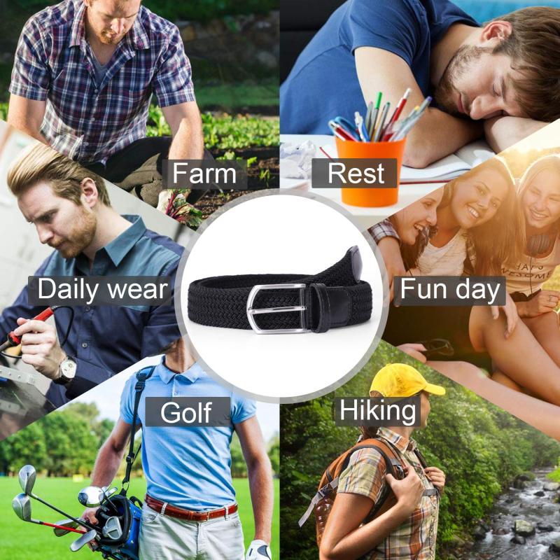 Canvas Elastic Waistband Casual Unisex Belt 3.3cm