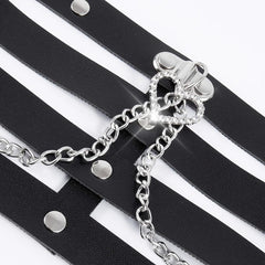 Women's PU Leather Harness Belt Gothic Body Chain Waist Belt