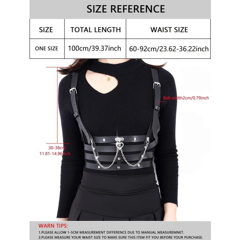 Women's PU Leather Harness Belt Gothic Body Chain Waist Belt