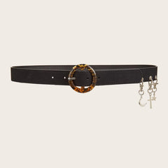 Leopard Buckle Belt Vintage PU Leather Punk Jeans Pants Belt