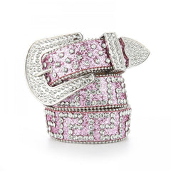 Geometric G Rhinestone PU Belt Hip Hop Jeans Pants Belts
