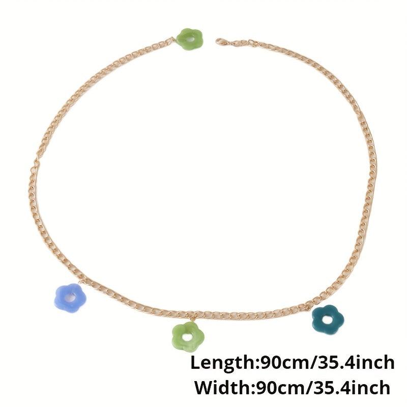 Flower Pendant Waist Chain Hollow Out Metal Belly Chain