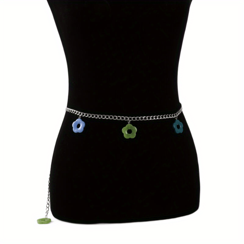 Flower Pendant Waist Chain Hollow Out Metal Belly Chain