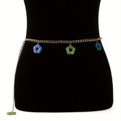 Flower Pendant Waist Chain Hollow Out Metal Belly Chain
