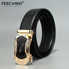 Men's Automatic Buckle Leather Belt Casual Business Belt