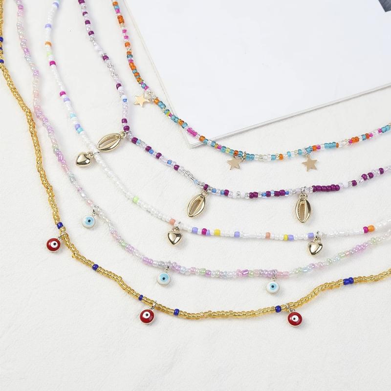 Colorful Beaded Body Chain Elastic String Waist Chain