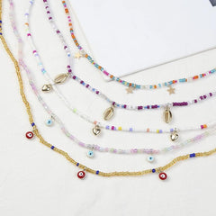 Colorful Beaded Body Chain Elastic String Waist Chain