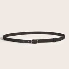 Glitter Thin Belt With Metal Buckle For Women