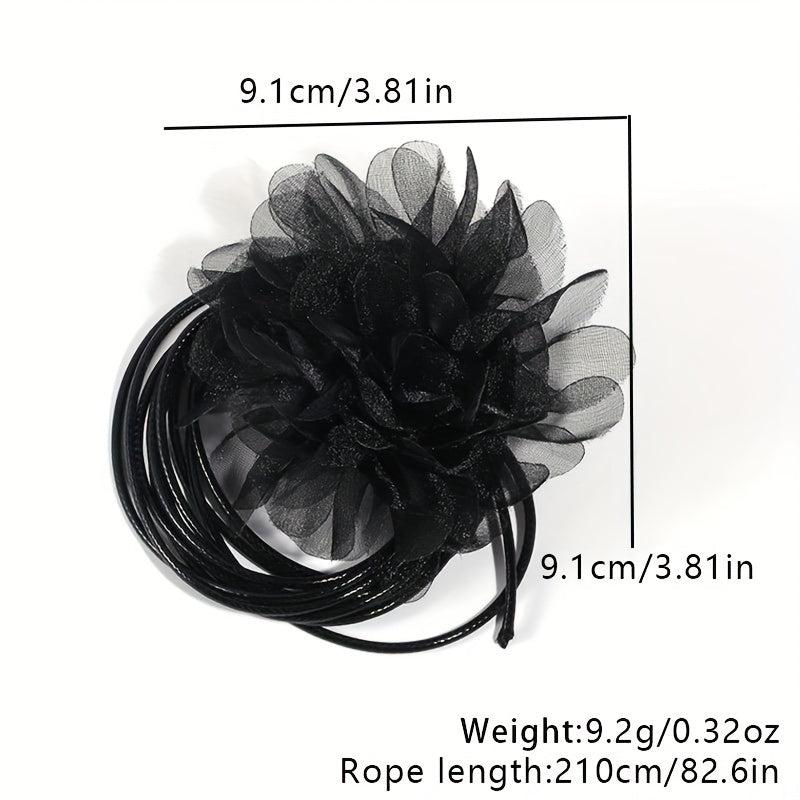 Mesh Flower Sash Belt Lace Up Waist Belt for Women