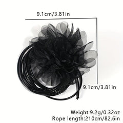 Mesh Flower Sash Belt Lace Up Waist Belt for Women