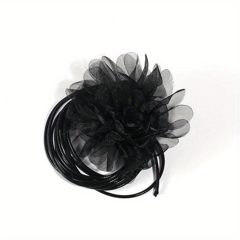 Mesh Flower Sash Belt Lace Up Waist Belt for Women