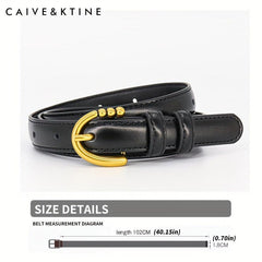 Thin Leather Belt Oval Pin Buckle Solid Jeans Pants Coat Girdle Women