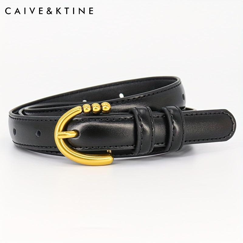 Thin Leather Belt Oval Pin Buckle Solid Jeans Pants Coat Girdle Women