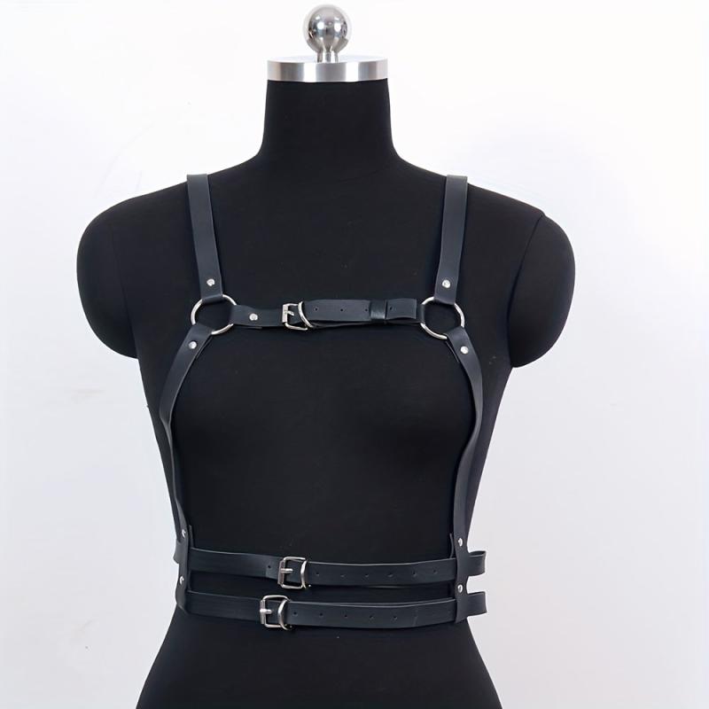 Double Layer Punk Waist Belt Body Harness Belt Vintage Gothic Vest Belt