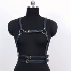 Double Layer Punk Waist Belt Body Harness Belt Vintage Gothic Vest Belt