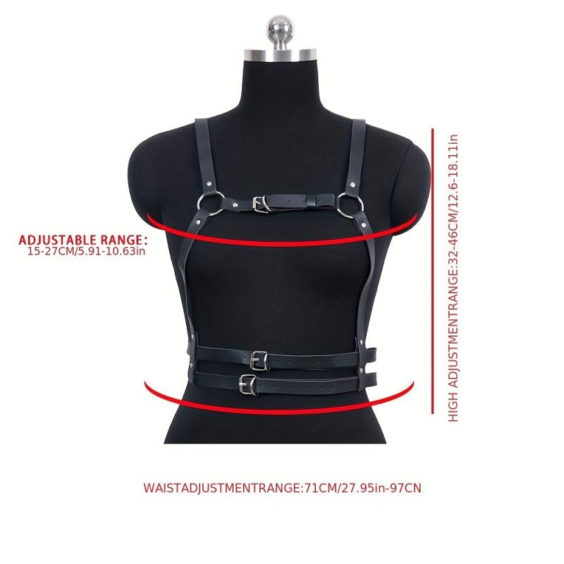 Double Layer Punk Waist Belt Body Harness Belt Vintage Gothic Vest Belt