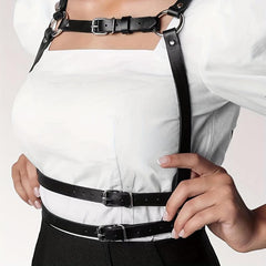 Double Layer Punk Waist Belt Body Harness Belt Vintage Gothic Vest Belt