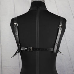 Striped Tassel Caged Bra Harness Belt Rivet Adjustable Corset Belt