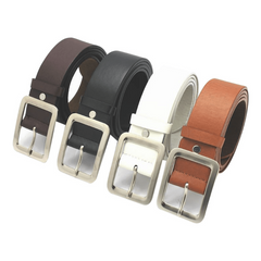 Men's Square Buckle Casual Belt for Pants Jeans