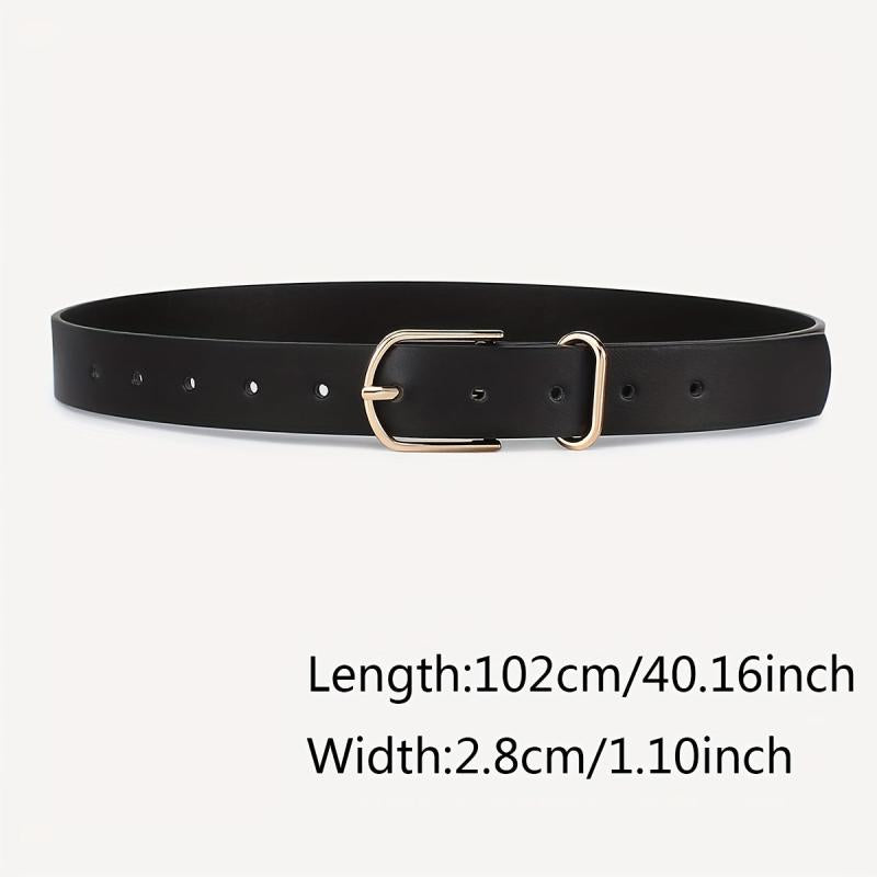 Geometric Buckle Belt Set Solid PU Leather Waist Belt For Women