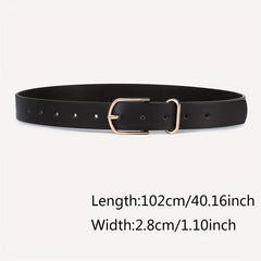 Geometric Buckle Belt Set Solid PU Leather Waist Belt For Women