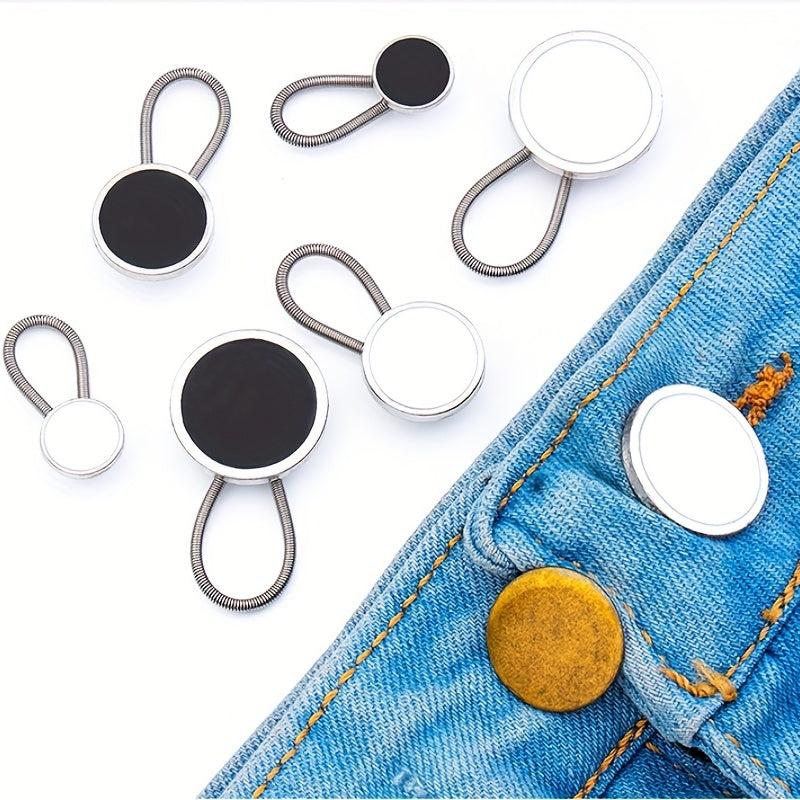 3pcs Jeans Buckle Elastic Waist Extension Adjustable Button