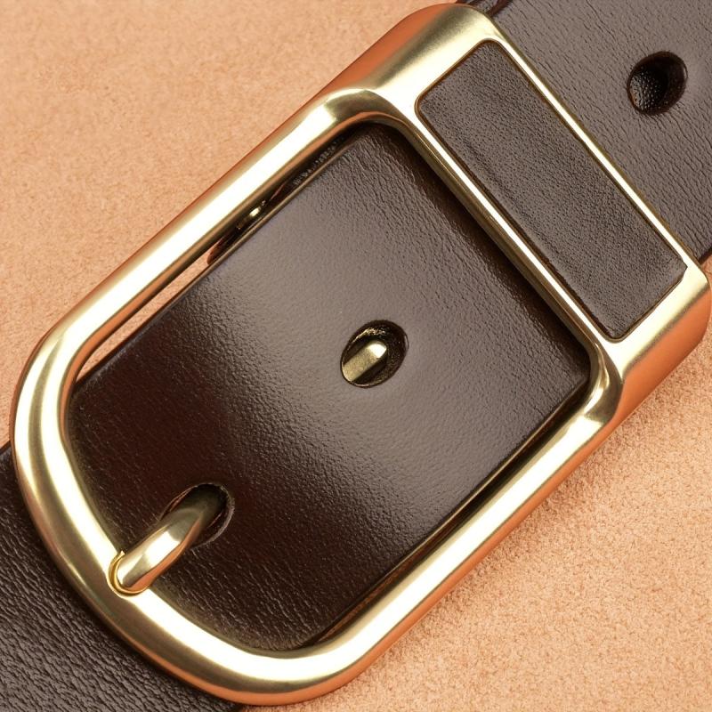 Men's Leather Belt with Pin Buckle