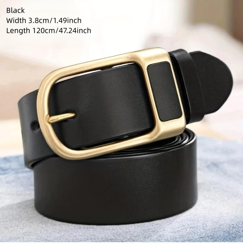 Men's Leather Belt with Pin Buckle