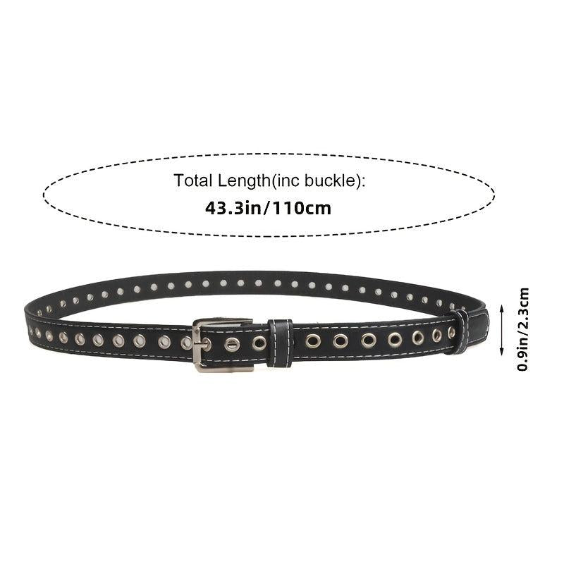 Women's Thin No Hole Eyelet Belt For Jeans Pants Dress
