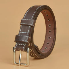 Women's Thin No Hole Eyelet Belt For Jeans Pants Dress