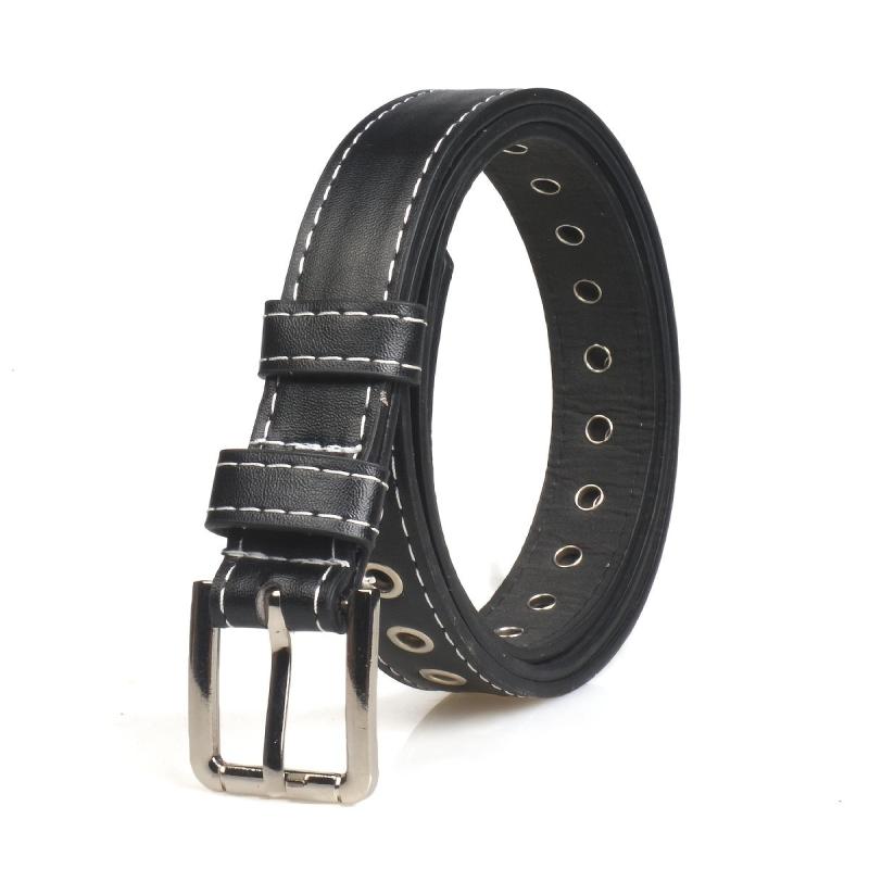 Women's Thin No Hole Eyelet Belt For Jeans Pants Dress