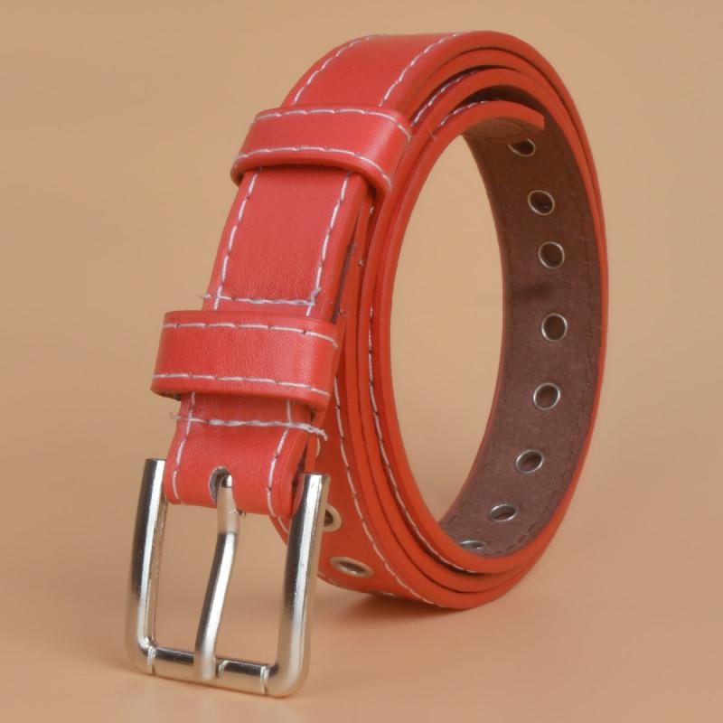 Women's Thin No Hole Eyelet Belt For Jeans Pants Dress